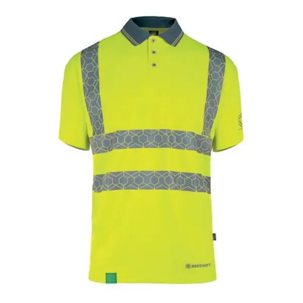 Beeswift Envirowear Beeswift Envirowear High Visibility Short Sleeve Polo Shirt Saturn Yellow S EWCPKSSSYS