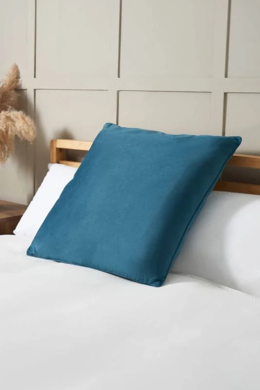 BHS Large Velour Piped Cushion in Teal Teal Unisex