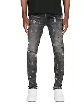 Purple Brand Slim Fit Vintage Distressed Jeans in Vintage Black