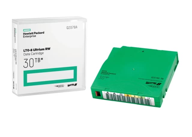HP Enterprise HPE LTO-8 Ultrium 30TB RW Non Custom Labeled Library Pack 20 Data Cartridges with Cases Q2078AN