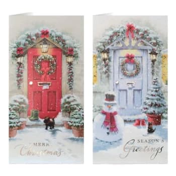 Tom Smith 20 Pack of Luxury Christmas Cards - FRONT DOOR