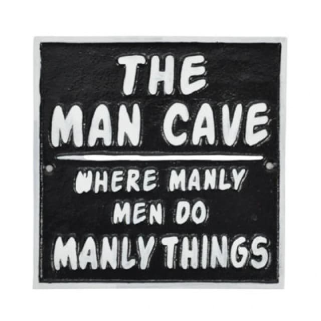 Minster The Man Cave Wall Sign - Cast Iron - L2 X W20 X H20 Cm