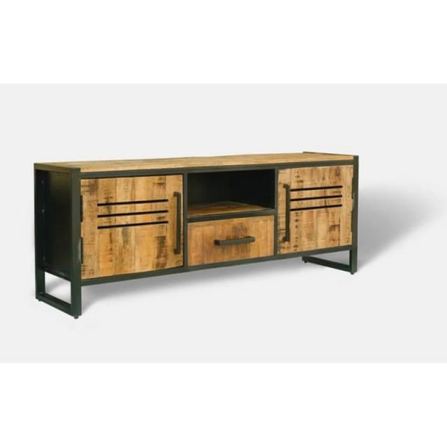 Jaipur Furniture Ltd Frais Range TV Unit Large - Mango Wood - L40 x W160 x H45cm - PP Sawn Finish in Brown Brown Unisex