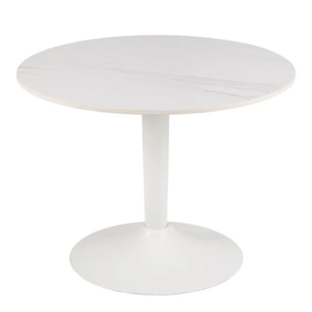 Furniture To Go Malta Ceramic Round Coffee Table In White 60X45Cm