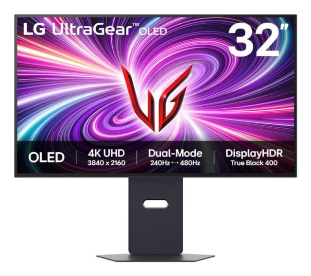 LG UltraGear 32GX870A-B 32" OLED Dual Refresh 4K Ultra HD 240Hz / Full HD 480Hz 0.03ms USB-C Height Adjustable Gaming Monitor 32GX870A-B.AEK