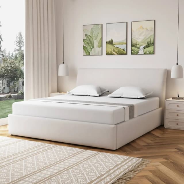 Artemis Home Bethany Fabric 180cm Superking Ottoman Bed Frame with Storage in Beige Size: Super King Beige Unisex Super King