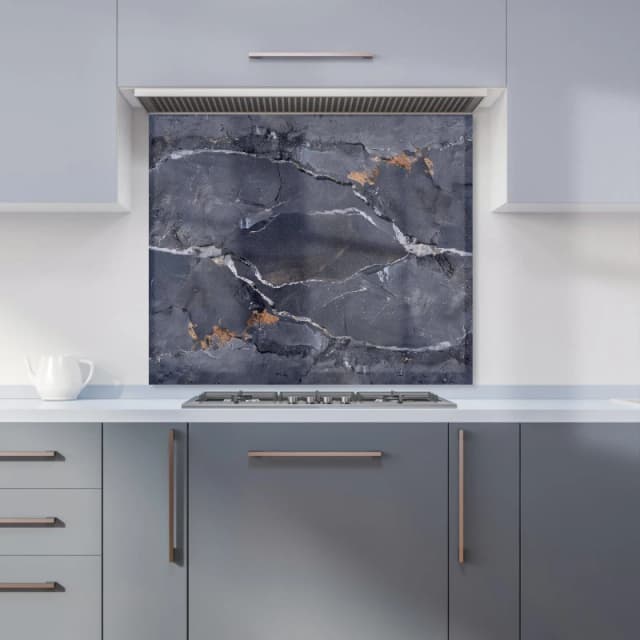 Warren Reed - Designer Polished Slate Grey Quartz Effect Kitchen Splashback in Peach Size: 600mm x 750mm Peach Unisex 600mm x 750mm