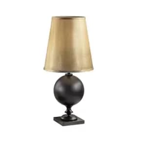Terra Table Lamp With Round Tapered Shade Matt Black, Gold, E27