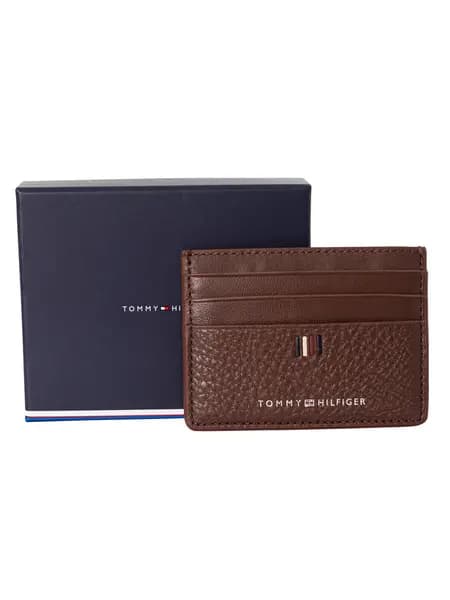 Tommy Hilfiger Central Card Leather Wallet Dark Chestnut One Size