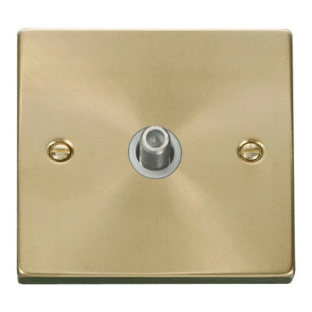 SE Home Satin / Brushed Brass Satellite Socket 1 Gang Gold unisex