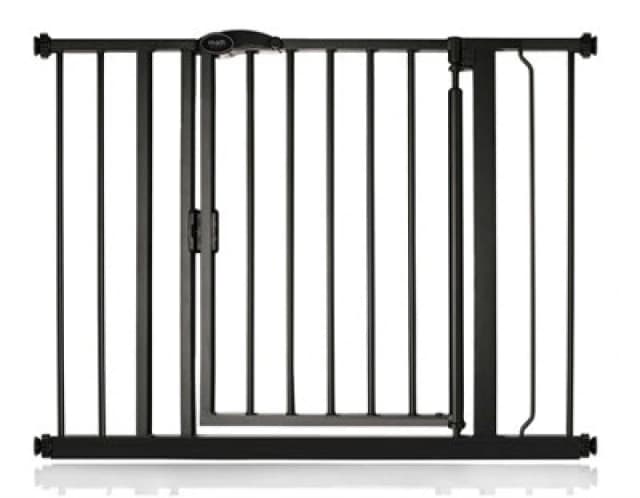 Safetots Pressure Fit Self Closing Stair Gate, 96.6Cm - 103.6Cm, Matt Black, Auto Closing Baby Gate, Safety Barrier