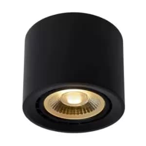 Lucide FEDLER - Surface Mounted Ceiling Spotlight - Ø12cm - LED Dim to warm - GU10 - 1x12W 2200K/3000K - Black
