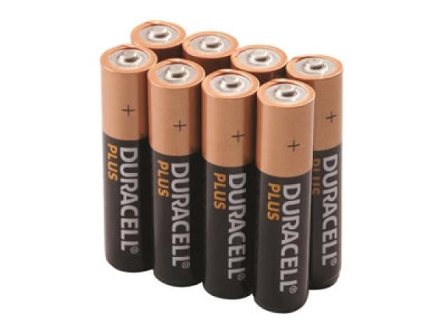 Pack of 8 Duracell Plus 100 AAA Batteries Black;Brown