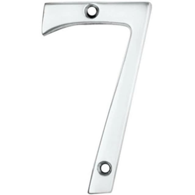 Loops Polished Chrome Door Number 7 75mm Height 4mm Depth House Numeral Plaque Multi