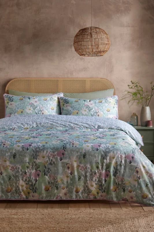 Appletree Abstract Floral Duvet Cover Bedding Set Green