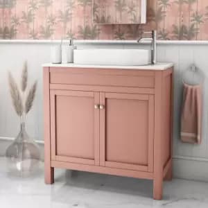 800mm Pink Freestanding Countertop Vanity Unit with Basin - Avebury