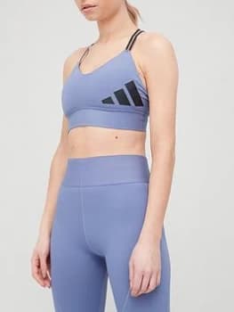 adidas Light Support All Me 3 Bar Logo Bra - Violet, Violet Size M Women