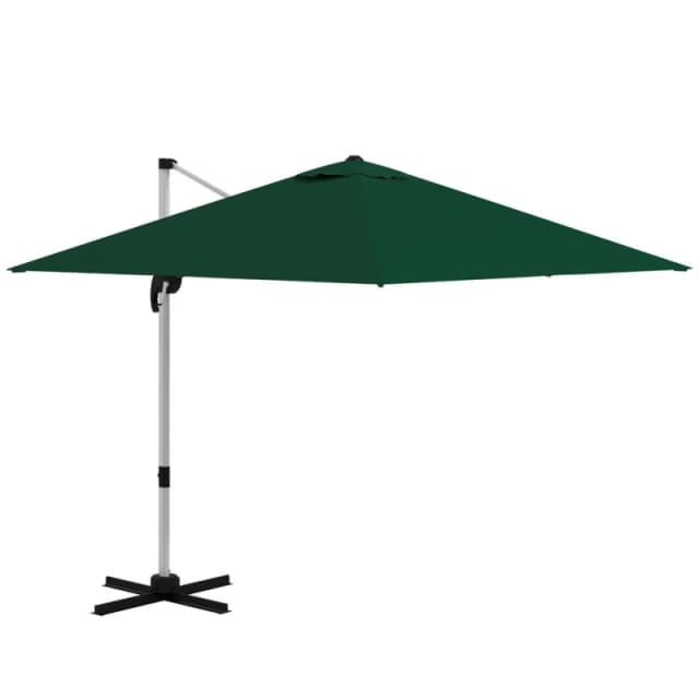 Outsunny 3 x 3(m) Cantilever Roma Parasol Garden Umbrella with Cross Base Green - Outsunny 5056725504878