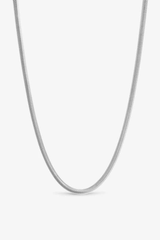 Inicio Mens Steel Waterproof Snake Chain Necklace - Gift Pouch in Silver Silver Male One Size