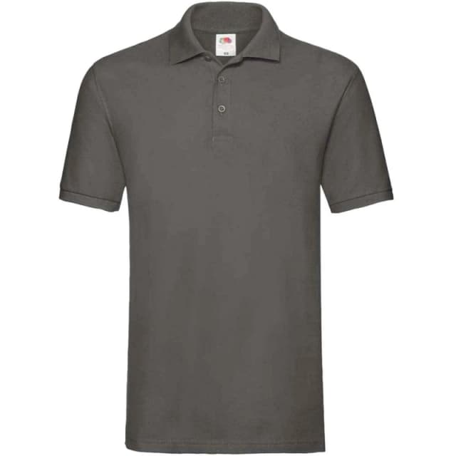 Fruit Of The Loom Fruit of the Loom Men Premium Cotton Pique Polo Shirt in Mid Grey Size: Small Mid Grey S Male 5063527579034