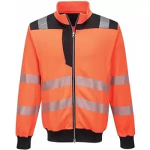 Portwest - PW370 - Hi-Visibility Orange Sz 3XL Hi-Vis Sweatshirt Zipped Jacket