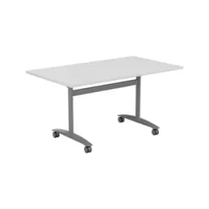 Tilting Table 1200 X 800 - White Top and Silver Legs