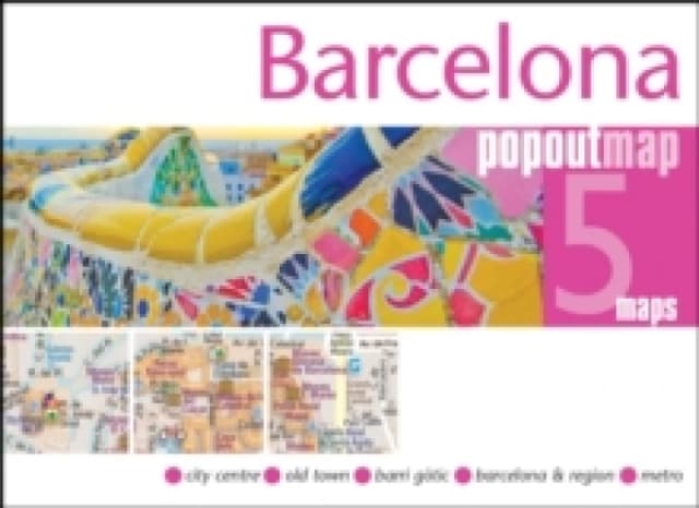 Barcelona PopOut Map : Pocket size, pop up map of Barcelona city centre Sheet map, folded