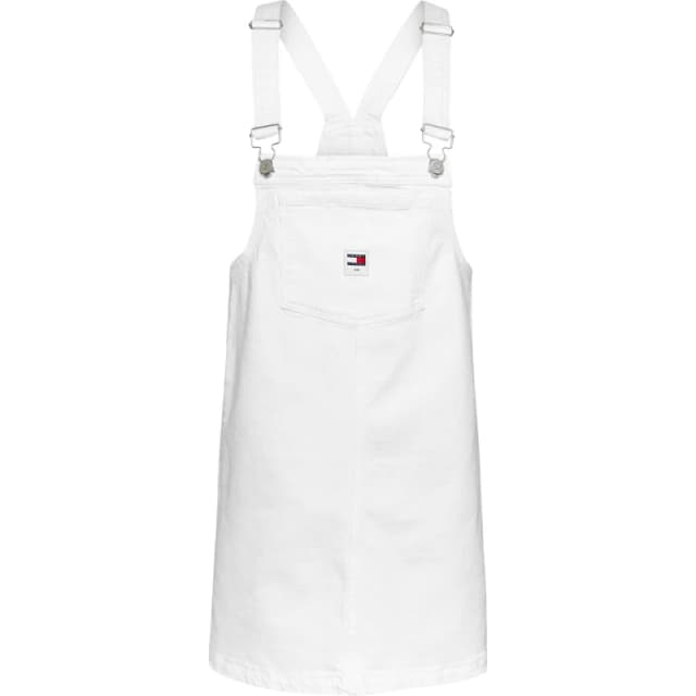 Tommy Jeans Pinafore Denim Dress - White White 10
