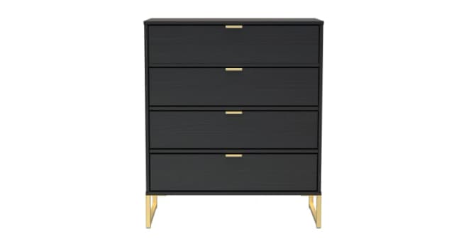 Madrid 4 Drawer Chest In Black Ash (Ready Assembled)