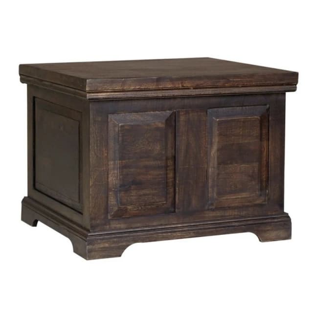 Jaipur Furniture Ltd Small Box - Mango Wood - L50 x W60 x H45cm - Dark Finish in Brown Brown Unisex