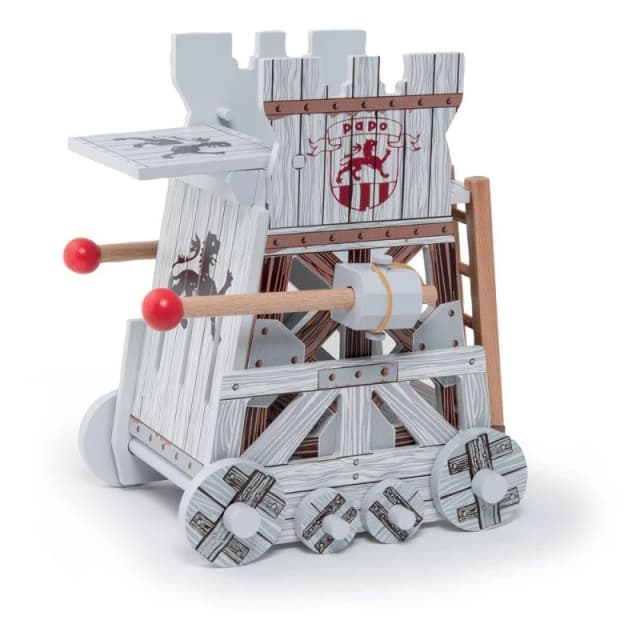 Difuzed Fantasy World Assault Tower Wooden Toy Playset, Three Years and Above, Grey (60003) Multi unisex