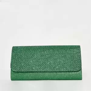 I Saw It First Glitter Clutch Bag - Green