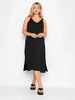 Yours Black Elasticated Strap Beach Dress, Black, Size 18-20, Women