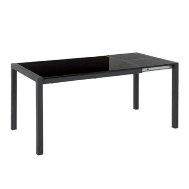 Beliani Extending Dining Table Granada Black 120/160 Cm 80 Cm