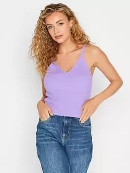 Long Tall Sally Purple Rib Knitted Cami, Purple, Size 10-12, Women