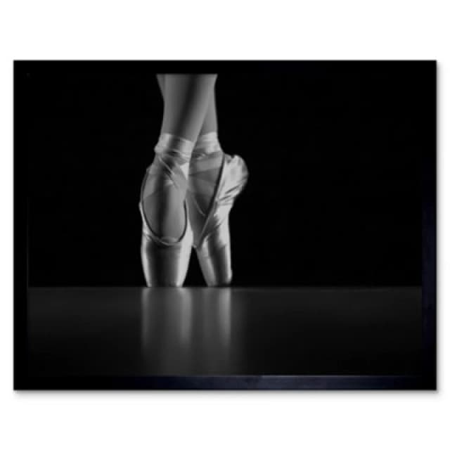 Artery8 Photo Dancing Dancer Ballerina Ballet Shoes 12X16" Framed Wall Art Print