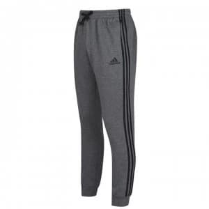 adidas 3 Stripe Fleece Pants Mens - DkGrey/Black