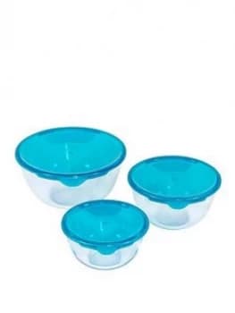 Pyrex 3 Piece Bowl And Lids Set
