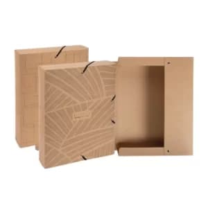 Eterneco Elasticated Box File 60mm A4 Assorted Designs, Pack of 8