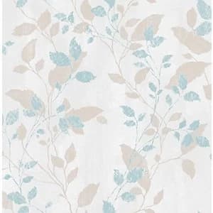 Boutique Vermeil Leaf Duck Egg Blue Decorative Wallpaper - 10m