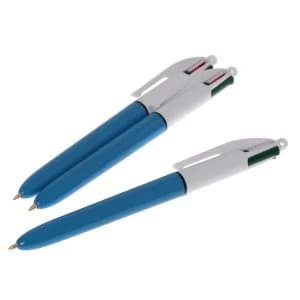 Bic Four-Colour Retractable Ballpoint Biro - Twin-Pack with One Free