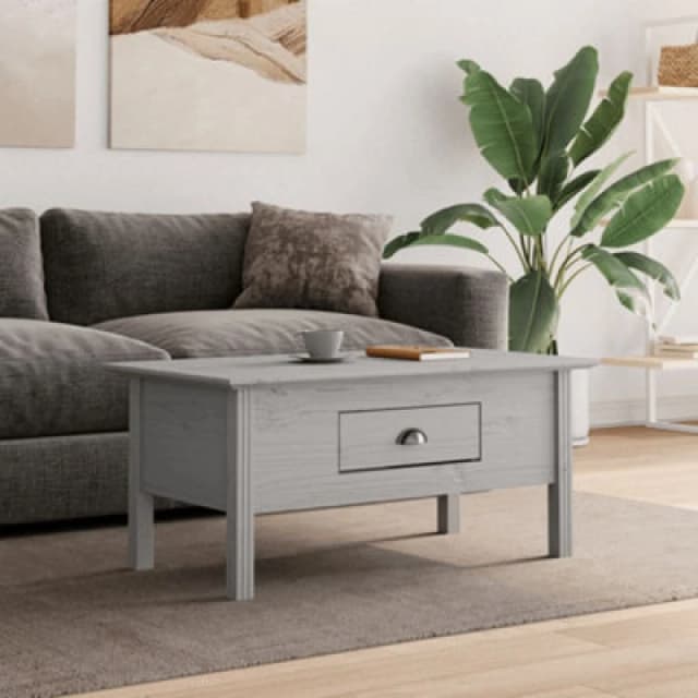 Vidaxl Coffee Table Bodo Grey 100X55X45cm Solid Wood Pine, Grey 355070