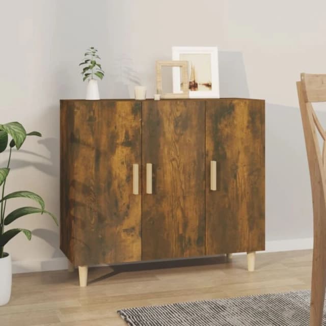 VIDAXL Sideboard Smoked Oak 90x34x80cm Engineered Wood Vidaxl 8720286973677