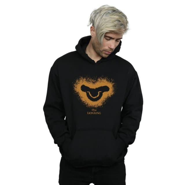 Disney Men The Lion King Movie Simba Face Hoodie in Black Size: Small Black S Male 5059308613356