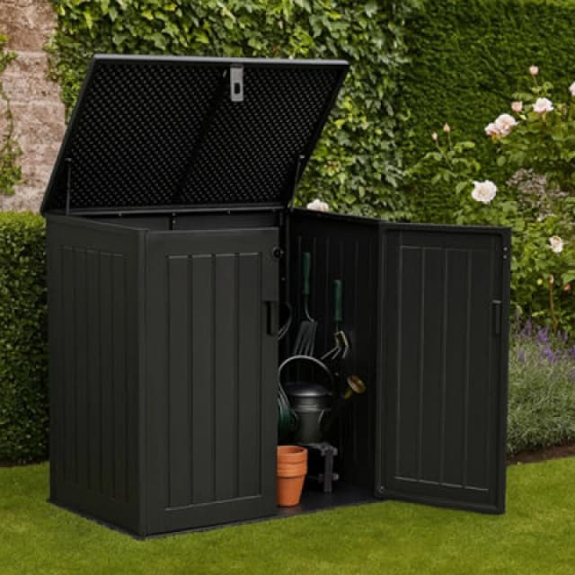 Jack Stonehouse Garden Storage Cabinet 775L Black 115Cm Outdoor Tool & Equipment Box Locker
