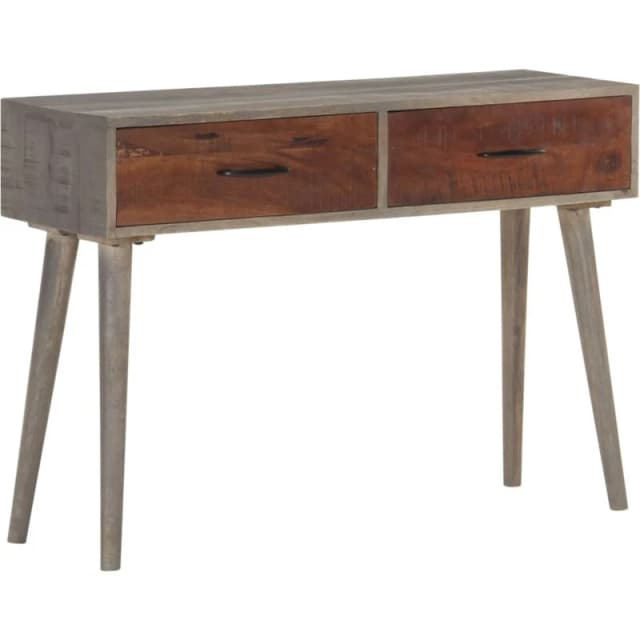 VIDAXL Console Table Grey 110x35x75cm Solid Rough Mango Wood Vidaxl 8720286069479