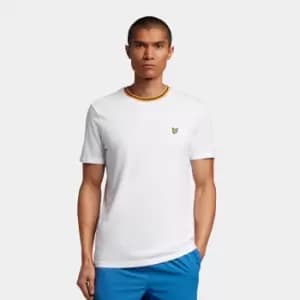 Mens Tipped T-Shirt - White - M