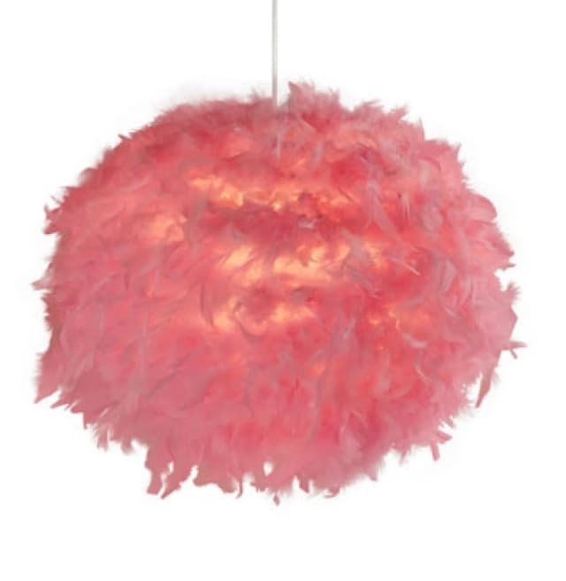 SO'HOME 50cm Pink Feather Ceiling Shade Pink ONE SIZE