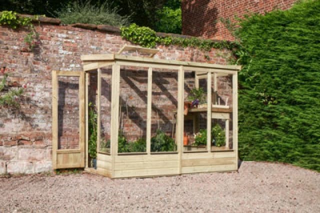 4' x 8' Forest Wallscape Lean To Greenhouse with Open Back (1.28m x 2.52m)