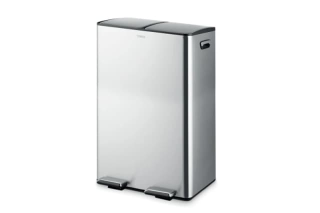 Tower Recycling Pedal Bin, 60L, Black T838023BLK in Metallic Silver Size: A Metallic Silver Unisex A